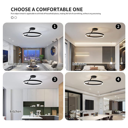 Nordic minimalist LED ceiling light with sleek metal iron and acrylic design, perfect for modern living room illumination.