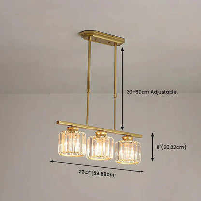 "Nordic multi-light glass pendant lamp with elegant glass shades, perfect for kitchen island or dining area centerpiece."