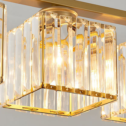 "Nordic multi-light glass pendant lamp with elegant glass shades, perfect for kitchen island or dining area centerpiece."