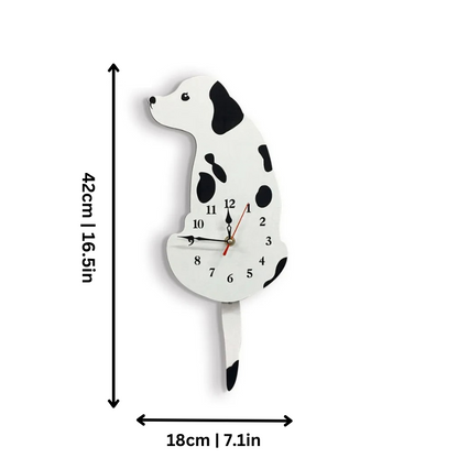 "Norse-inspired silent animal wall clock with swishing tail; ideal home decor for serene, playful spaces."