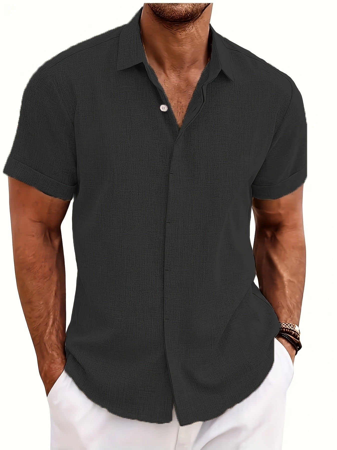 Lightweight Breathable Short Sleeve Mens Shirt