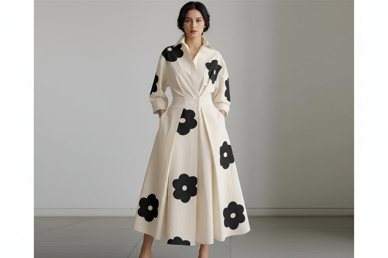 Elegant Floral Midi Dress for Ladies - Luxivelle