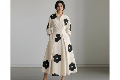Elegant Floral Midi Dress for Ladies - Luxivelle