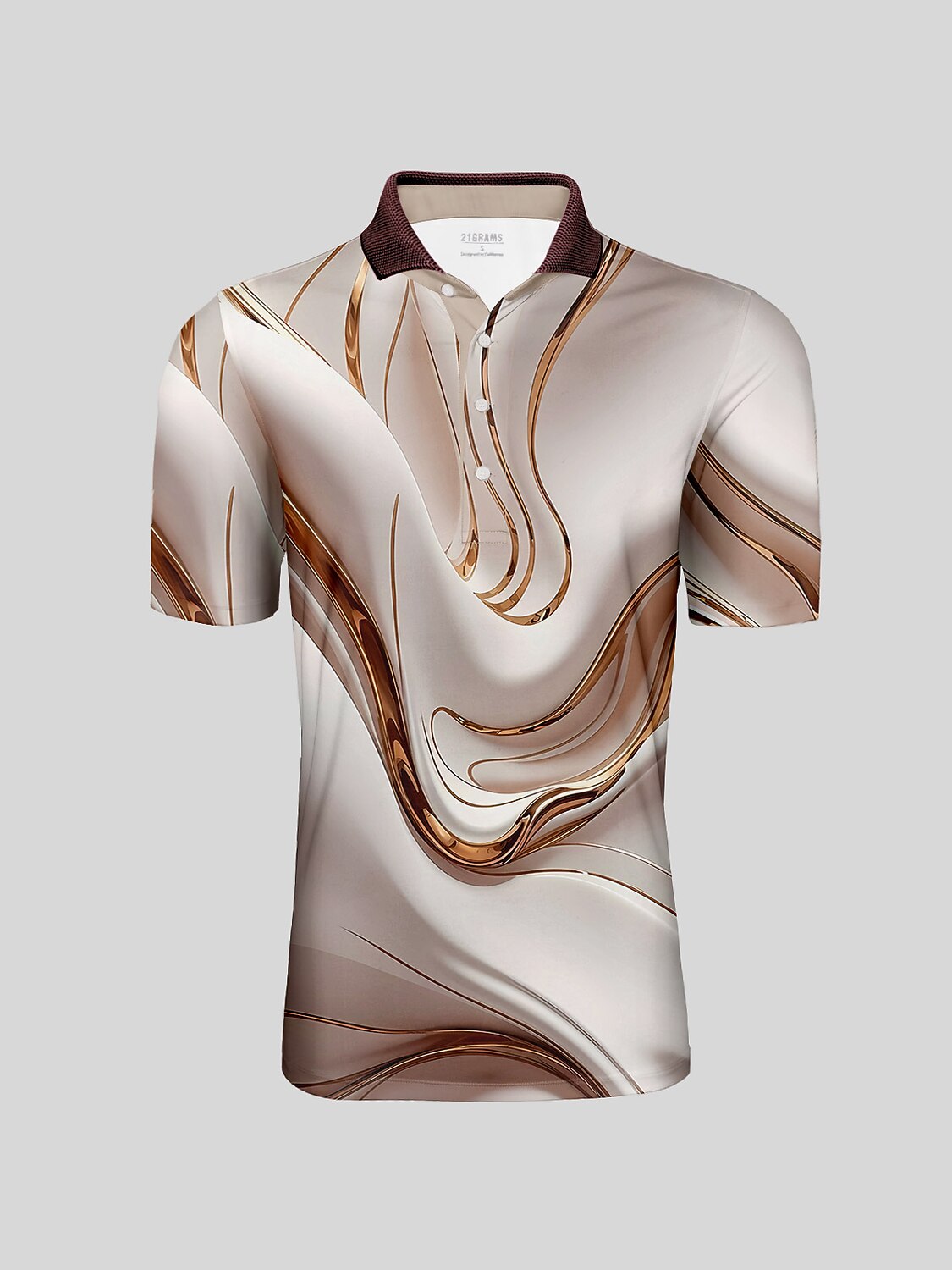 Graphic Print Men's Polo Shirt UPF 50 Sun Protection - Luxivelle