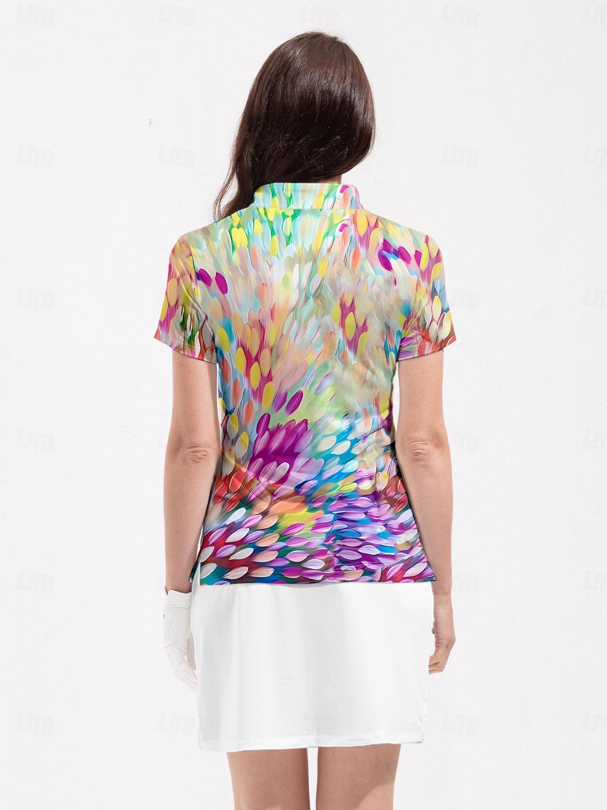 Hyped-up Tropical-Golf Shirt Quarterzip UPF50+ - Acegolfs