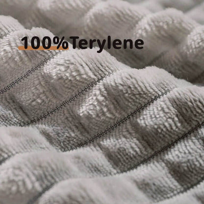 "Orthopedic pet bed with supportive terylene fabric, thick base, built-in pillow, ideal for joint comfort, non-slip design."