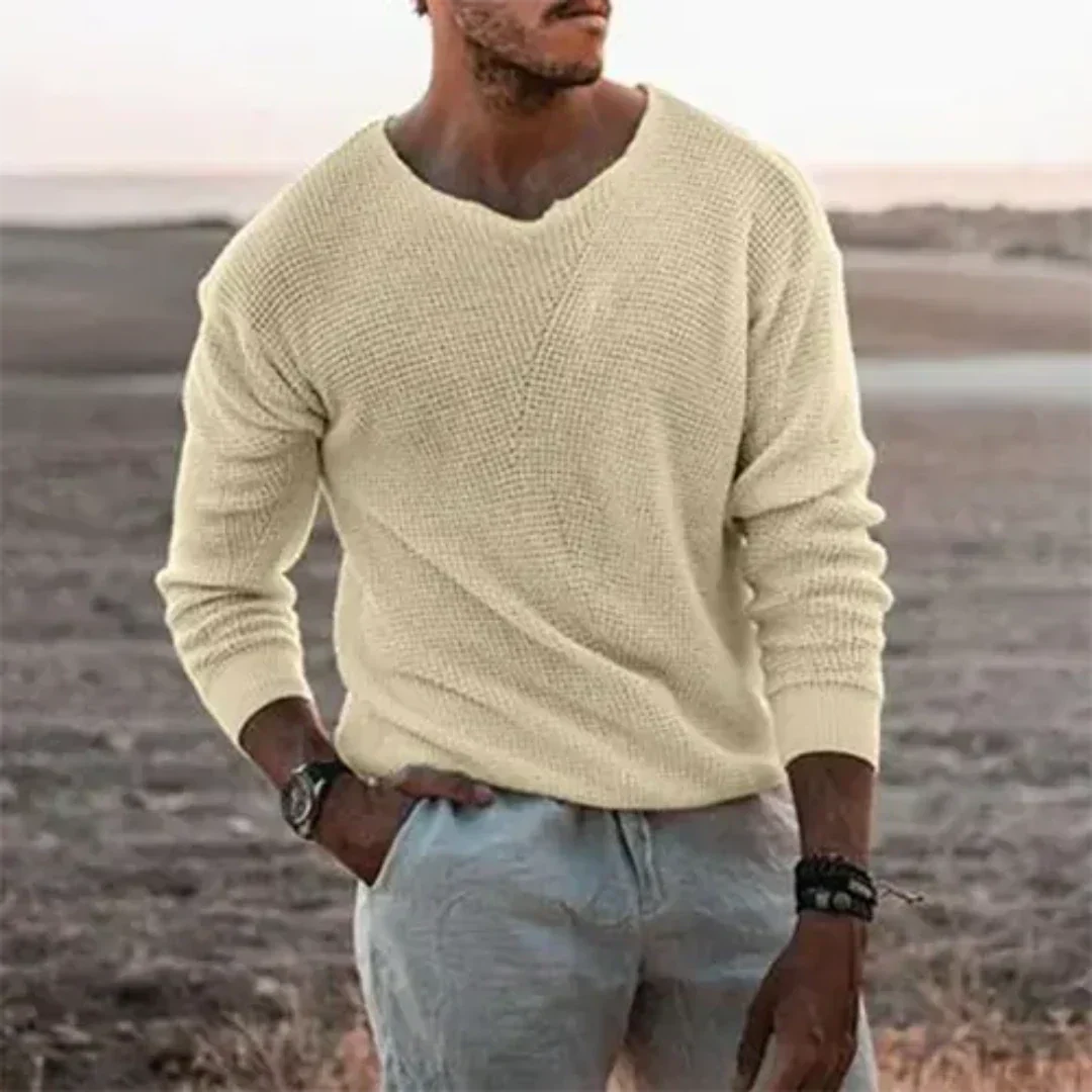 Comfortable Fit Crew Neck Sweater for Men
