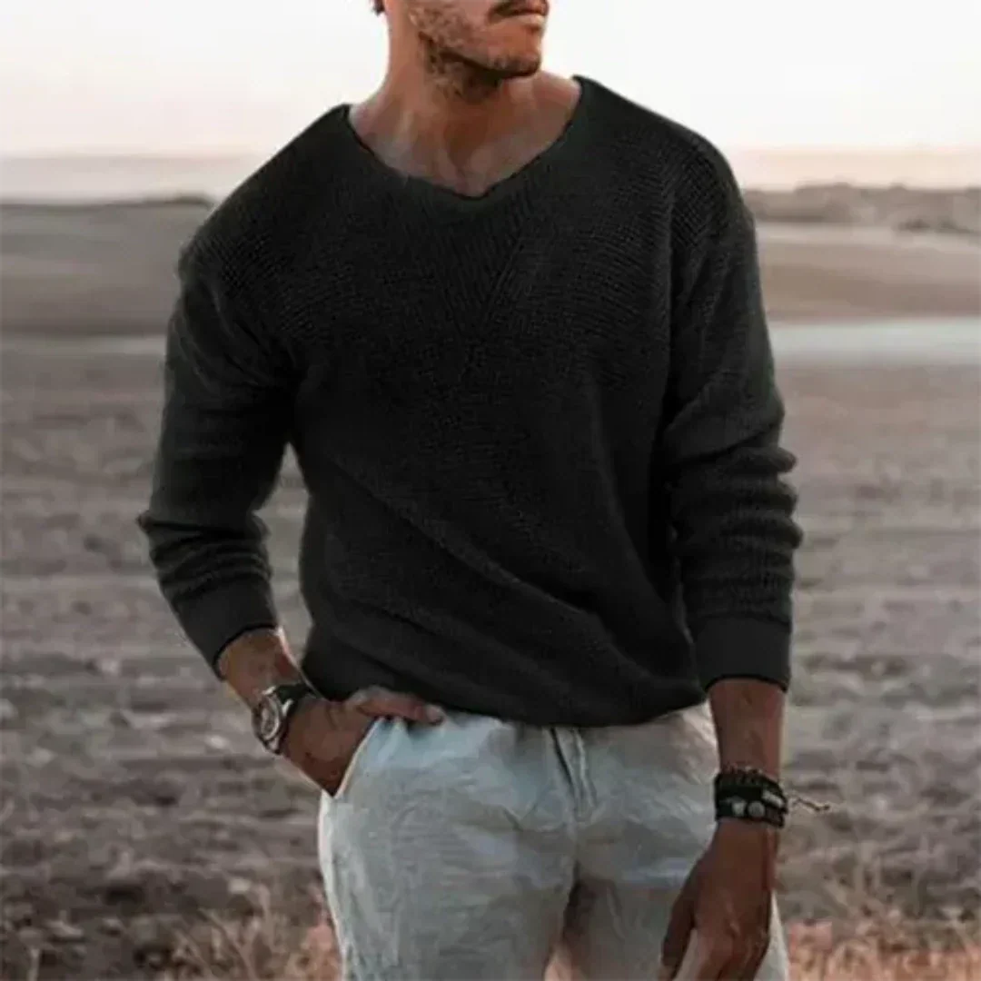 Comfortable Fit Crew Neck Sweater for Men - Luxivelle