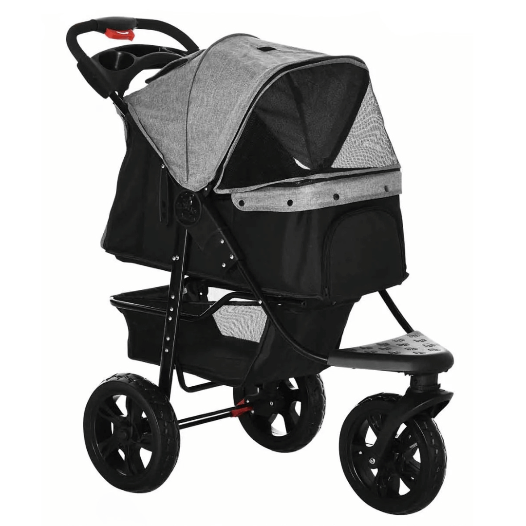 Pet All Terrain Stroller with Wheels and Basket - Luxivelle