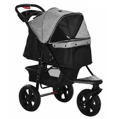 Pet All Terrain Stroller with Wheels and Basket - Luxivelle