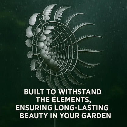 Outdoor anti-rust kinetic metal wind spinner with elegant wings, adds motion and charm to garden, perfect for year-round deco