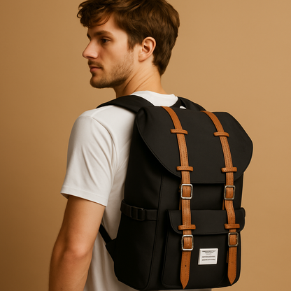 Outdoor travel backpack for adults with 30L capacity featuring padded laptop sleeve, multiple compartments, lightweight design, and adjustable padded straps for versatile adventures.
