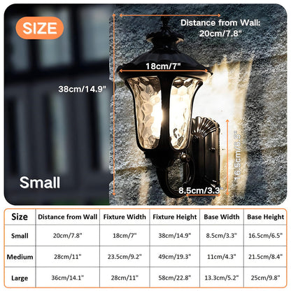 Rustic Weathered Bronze Outdoor Wall Lamp with Glass Cover - Luxivelle