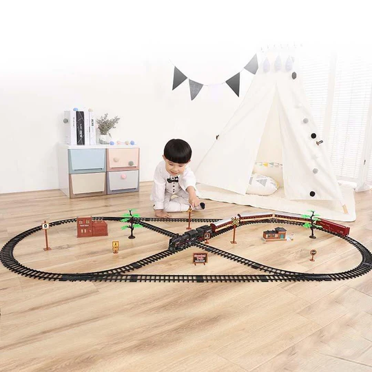 Ultimate 39-Piece Electric Train Set with Smoke and Lights - Luxivelle
