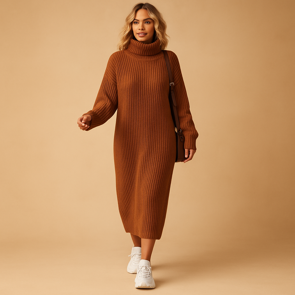 Cozy Women's Knit Sweater Dress - Luxivelle