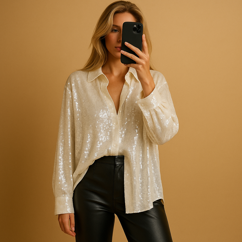 Large Sparkly Womens Blouse Hazel - Luxivelle