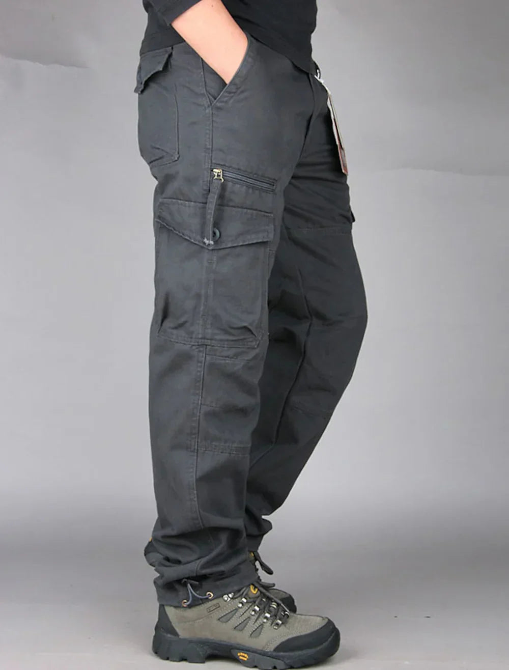 Classic Fit Mens Cargo Pants with Multiple Pockets