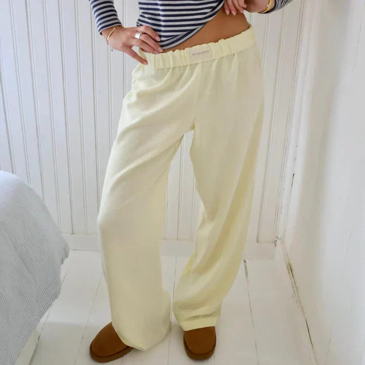 Variant image for Samantha Women's Pants – Elegant White Linen, Flattering Fit-11