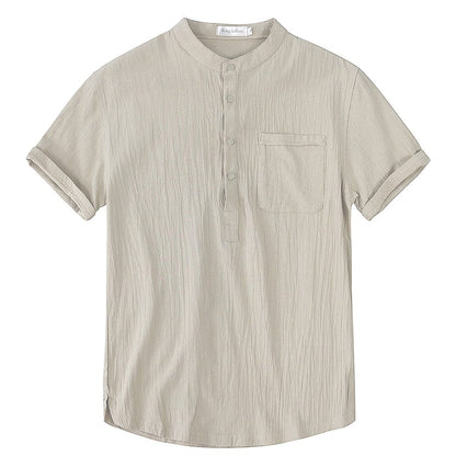 Men's Short Sleeve Relaxed Fit Cotton Summer Shirt