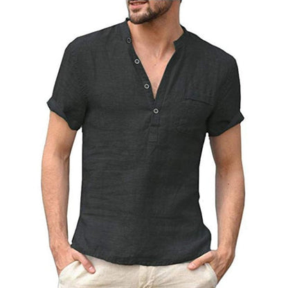 Men's Short Sleeve Relaxed Fit Cotton Summer Shirt - Luxivelle