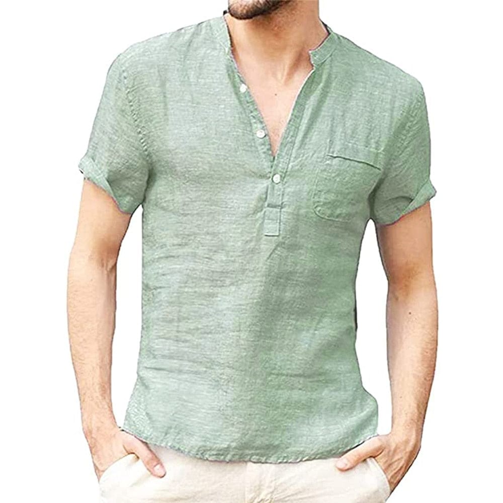 Men's Short Sleeve Relaxed Fit Cotton Summer Shirt