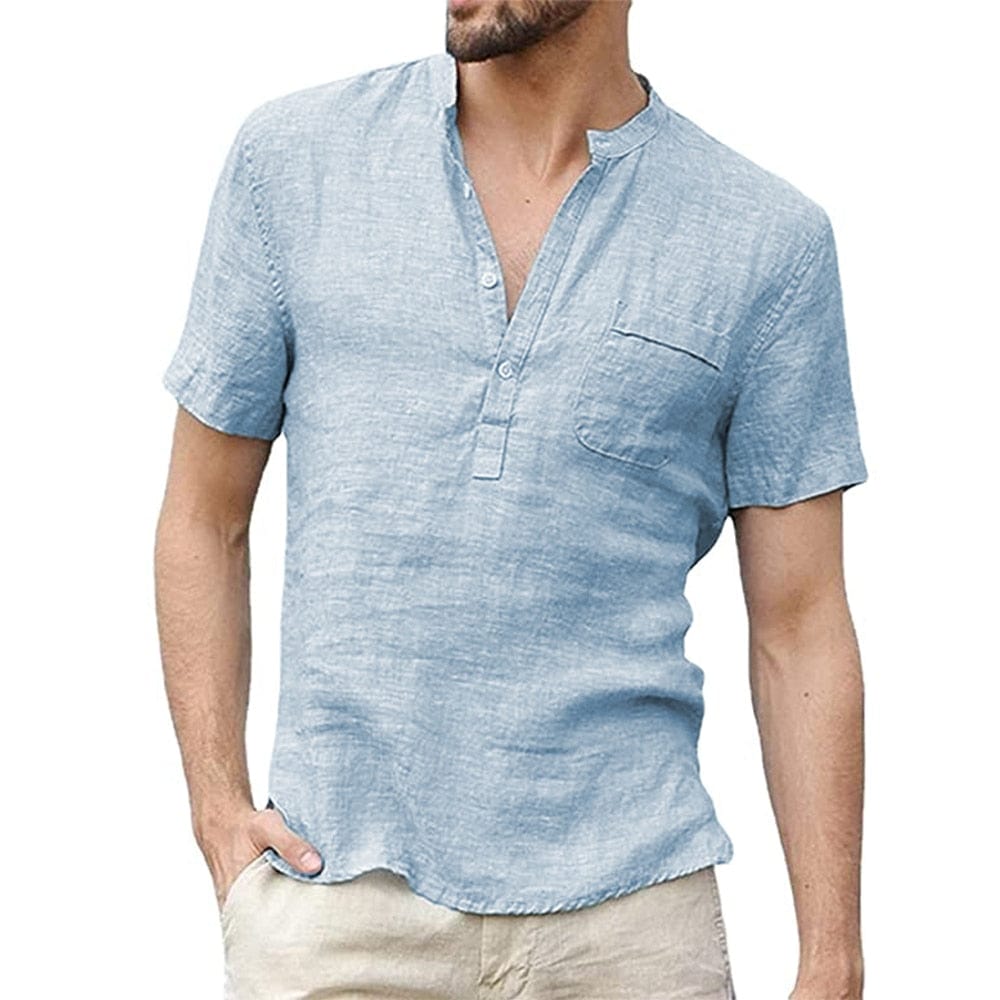 Men's Short Sleeve Relaxed Fit Cotton Summer Shirt