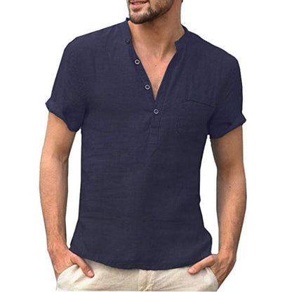 Men's Short Sleeve Relaxed Fit Cotton Summer Shirt