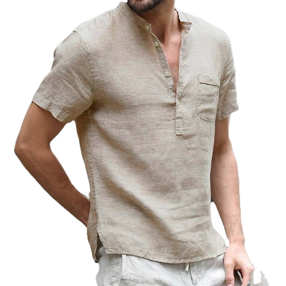 Men's Short Sleeve Relaxed Fit Cotton Summer Shirt