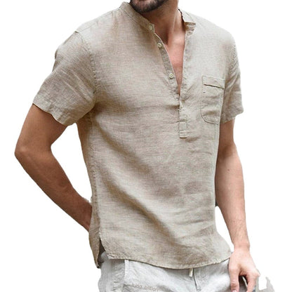 Men's Short Sleeve Relaxed Fit Cotton Summer Shirt