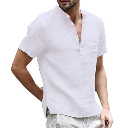 Men's Short Sleeve Relaxed Fit Cotton Summer Shirt