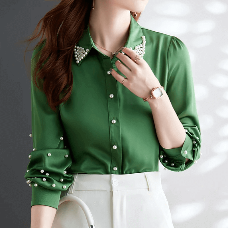 Elegant Beaded Classic Shirt