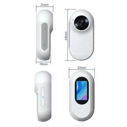 "Pet collar camera with 160° wide-angle lens and HD 1080P video, designed for cats and dogs, fits comfortably on collars."