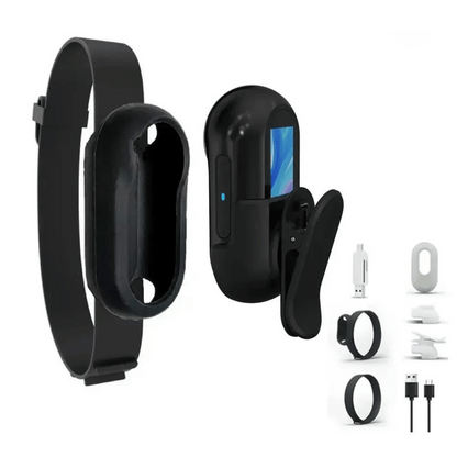 "Pet collar camera with 160° wide-angle lens and HD 1080P video, designed for cats and dogs, fits comfortably on collars."