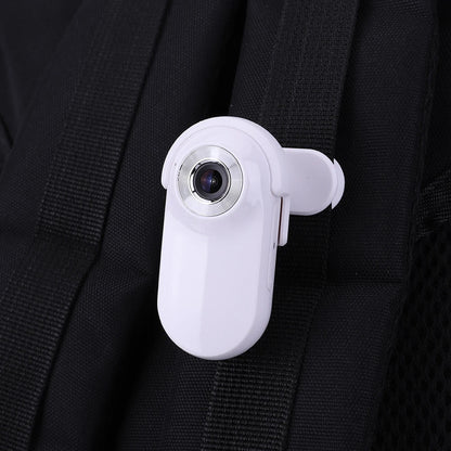 "Pet collar camera with 160° wide-angle lens and HD 1080P video, designed for cats and dogs, fits comfortably on collars."
