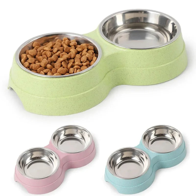 Easy Clean Double Pet Bowls with Non Slip Base - Luxivelle