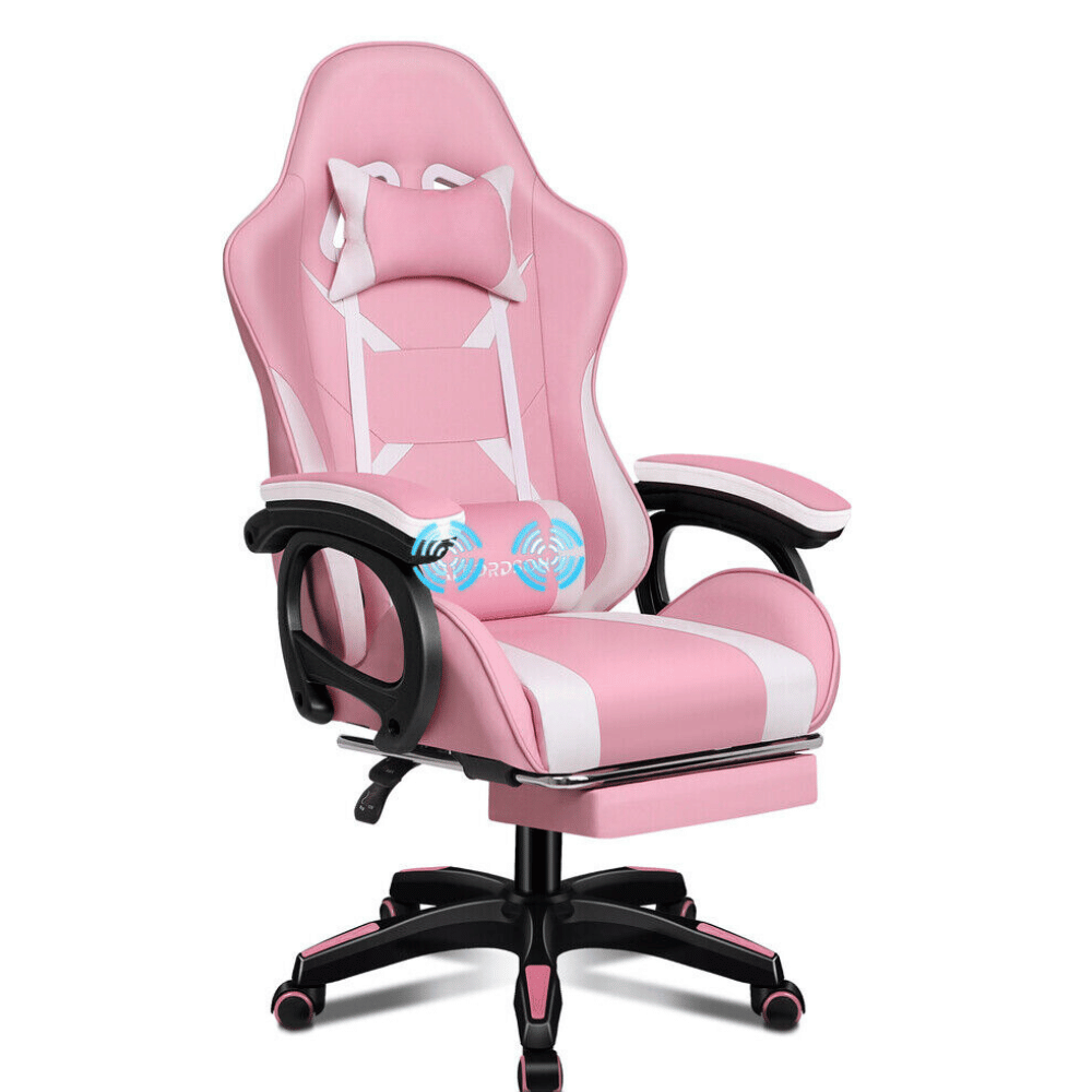 Ergonomic Gaming Chair with Massage and Footrest