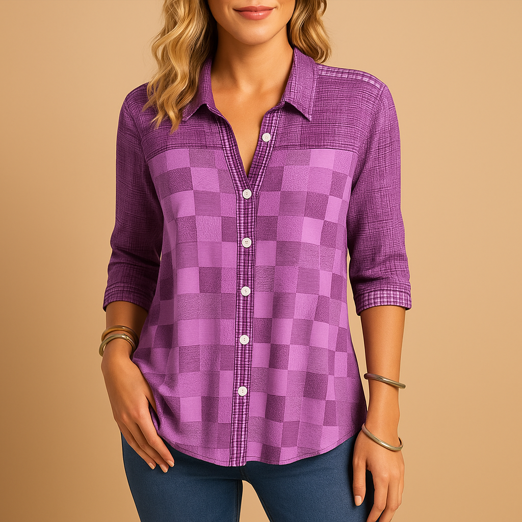 Classic Plaid Women's Long Sleeve Casual Shirt - Luxivelle