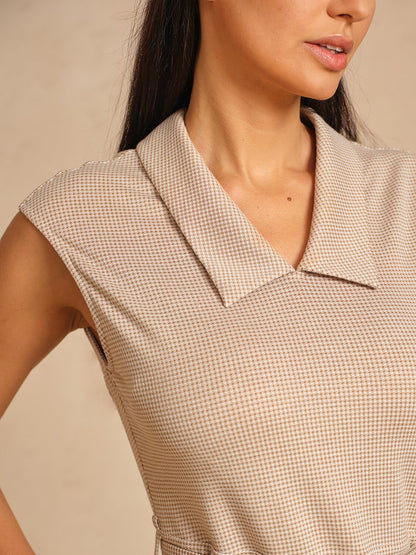 Stylish Golf Belted Sleeveless Dress