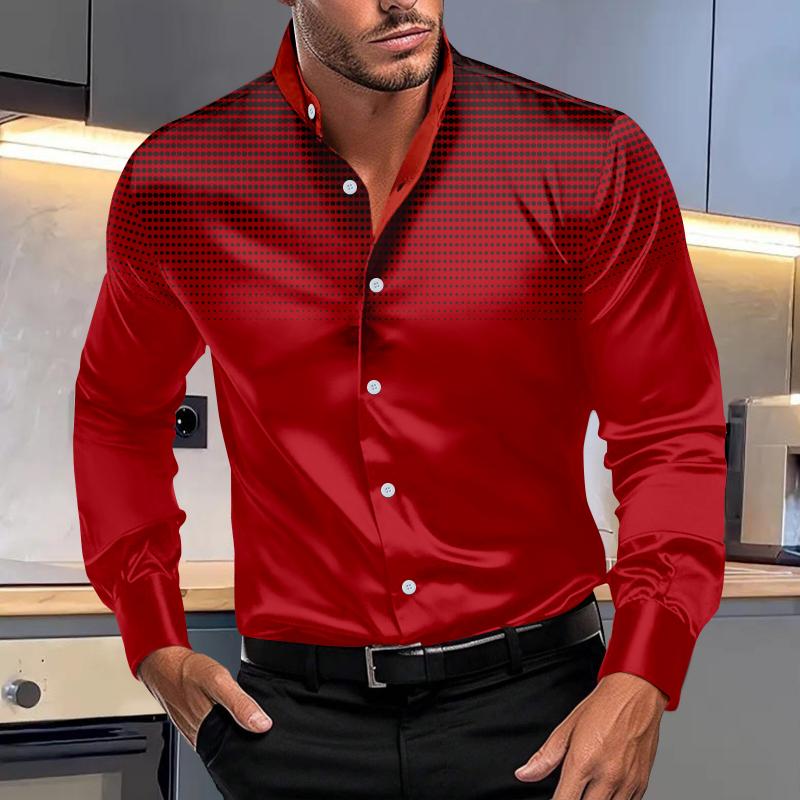 Men's Classic Dot Pattern Dress Shirt