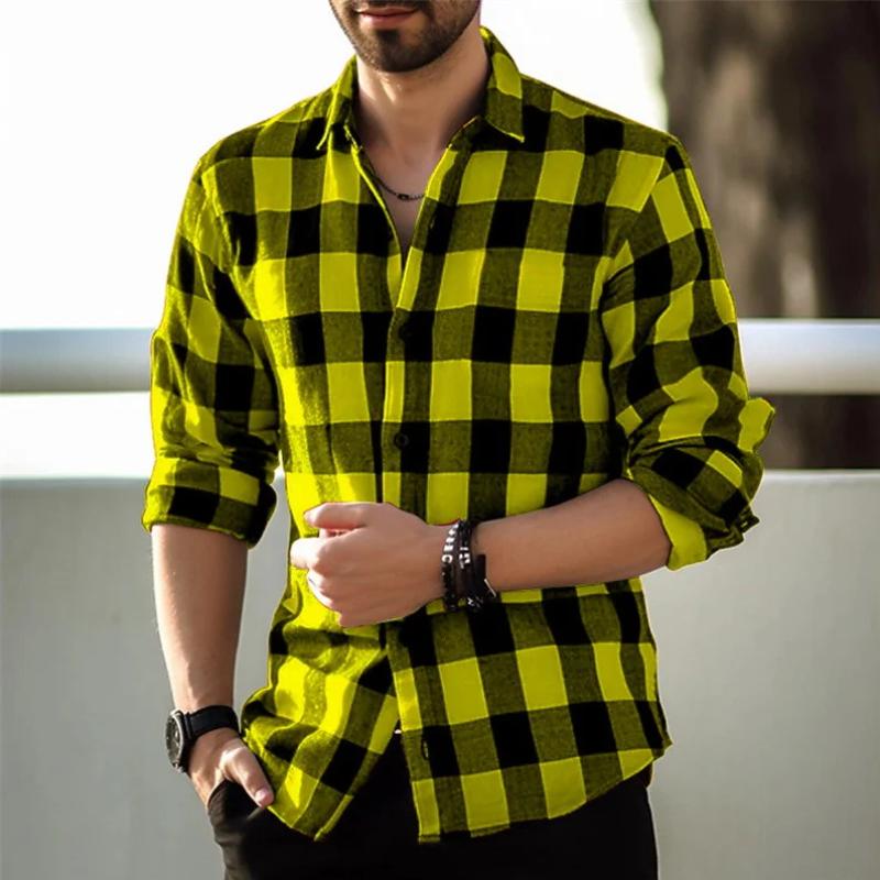 Relaxed Fit Flannel Checked Shirt for Men