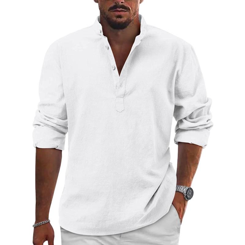 Traditional Fit Men's Long Sleeve Henley Shirt