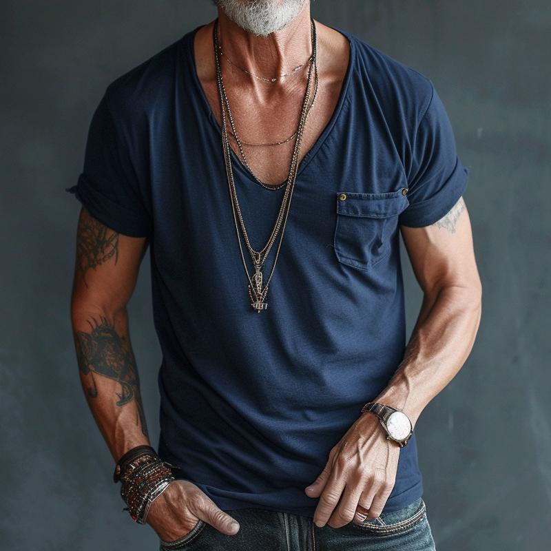 Jackson | Men's V-Neck T-Shirt - Premium Combed Fabric, Modern Design-1