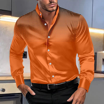 Men's Classic Dot Pattern Dress Shirt