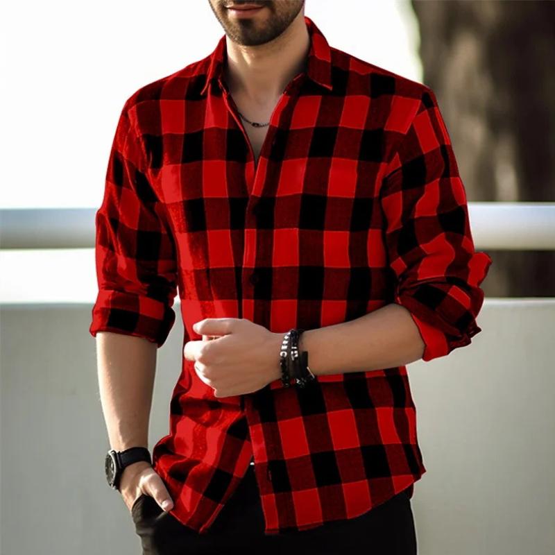 Relaxed Fit Flannel Checked Shirt for Men
