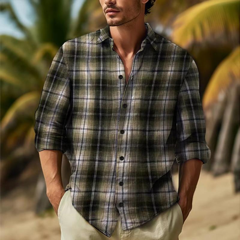 Men's Relaxed Fit Flannel Button Down Shirt - Luxivelle