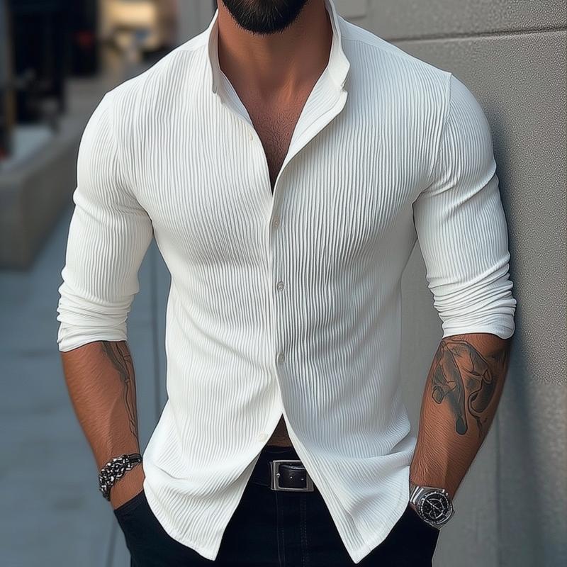 Men's Classic Fit Casual Cotton Long Sleeve Shirt