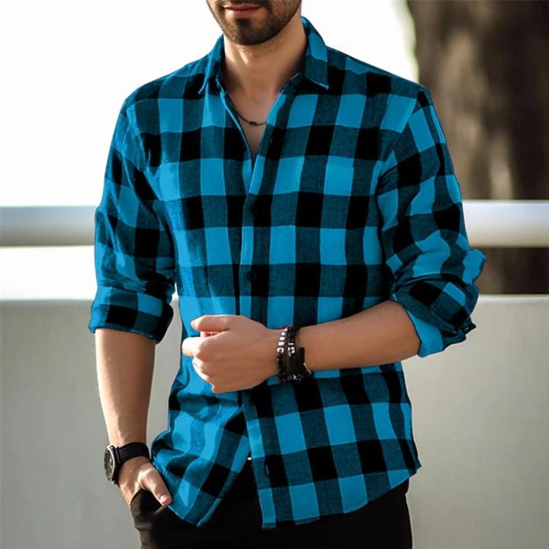 Relaxed Fit Flannel Checked Shirt for Men
