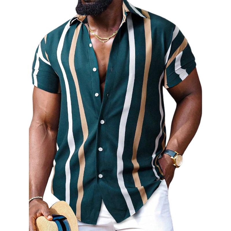 Casual Striped Summer Men's Tee Shirt - Luxivelle