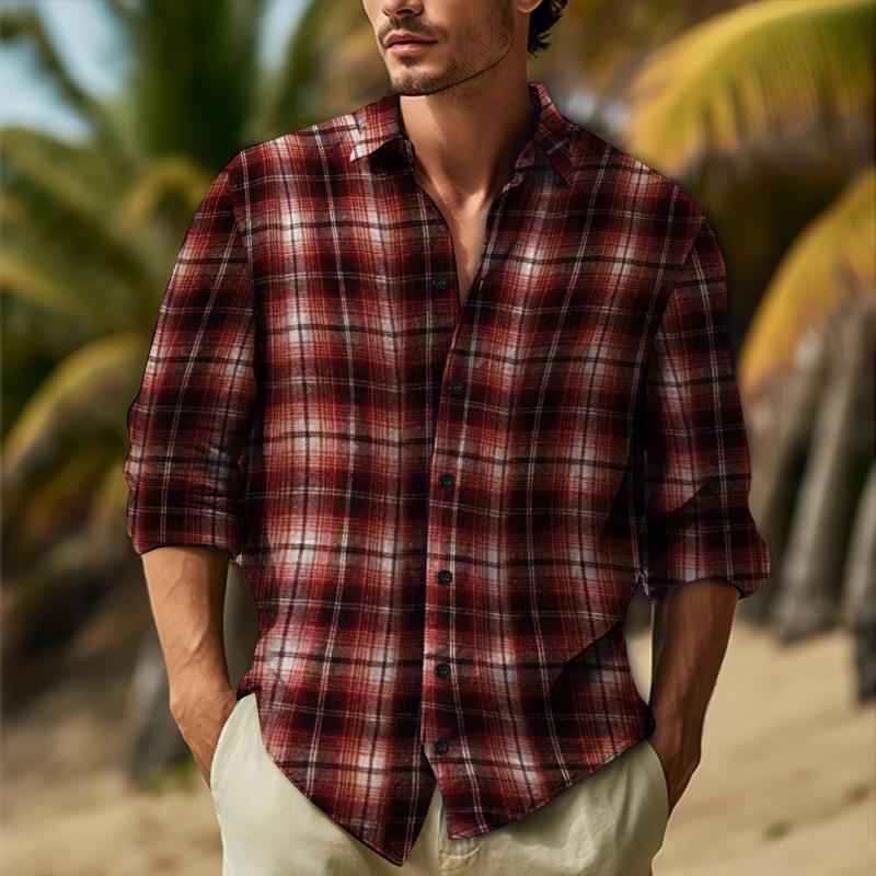 Men's Relaxed Fit Flannel Button Down Shirt