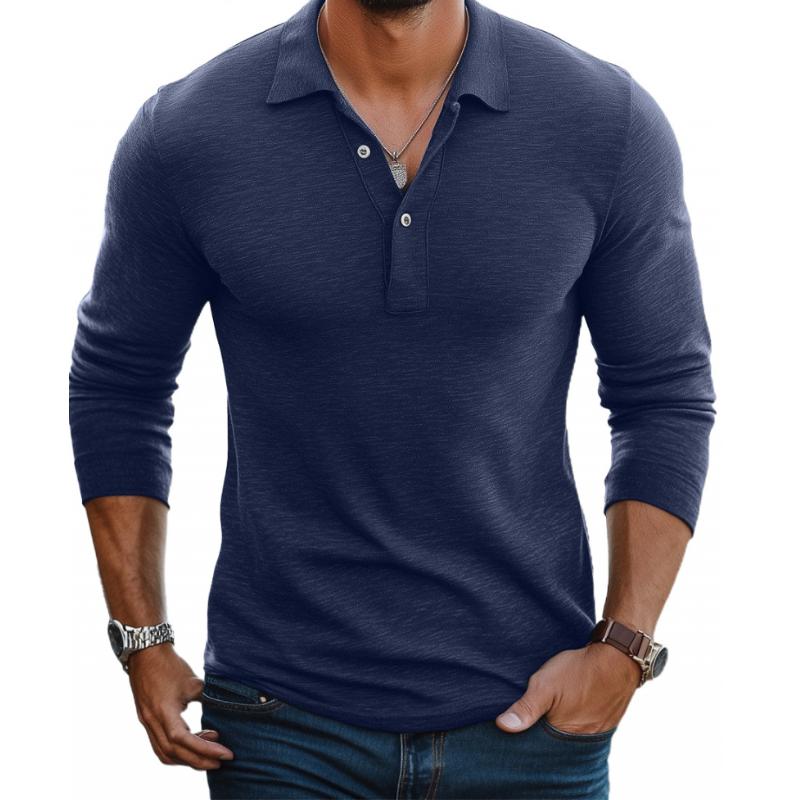 Classic Men's Cotton Polo Slim Fit Casual Shirt